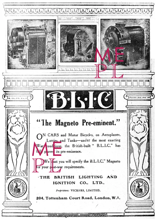 : BLIC Aircraft Engine Magnetos - 1919 : BLIC Aircraft Engine Magnetos - 1919