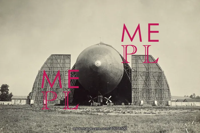 : Blimp Coming out Hanger, WW1 Era : Blimp Coming out Hanger, WW1 Era