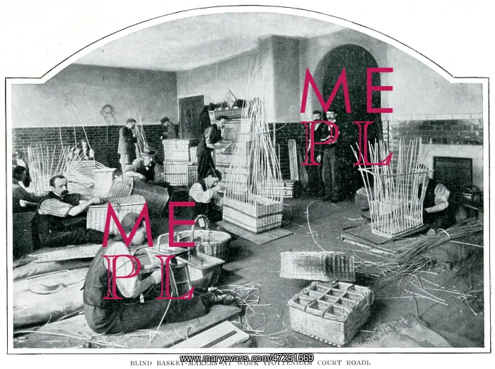 : Blind Basket-Makers in London 1900 : Blind Basket-Makers in London 1900