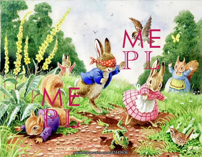 : Blind-Man's Buff with rabbits and squirrels : Blind-Man's Buff with rabbits and squirrels