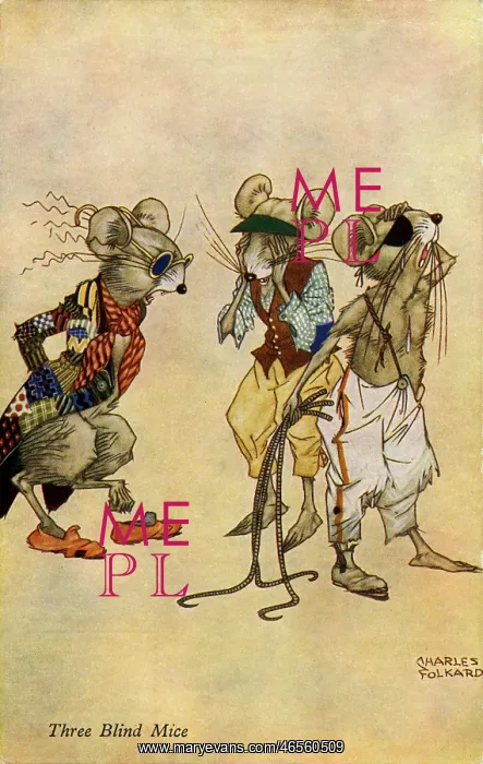 : Three Blind Mice by Charles Folkard : Three Blind Mice by Charles Folkard