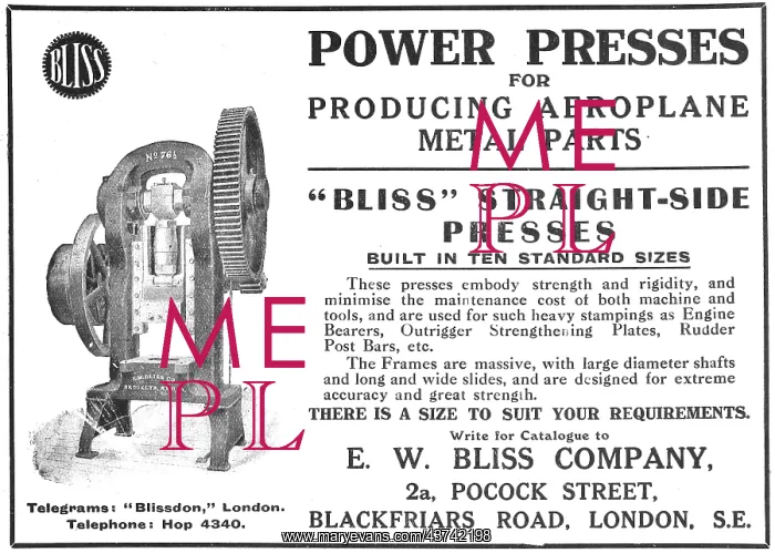 : Bliss Machine Tools Straight-Side Presses : Bliss Machine Tools Straight-Side Presses