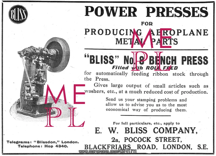 : Bliss Power Presses For Aeroplane : Bliss Power Presses For Aeroplane