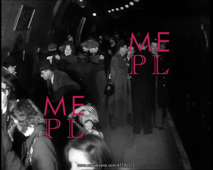 : The Blitz. Civilians Sheltering From Bombs in the London Underground - London : The Blitz. Civilians Sheltering From Bombs in the London Underground - London