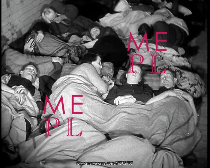 : The Blitz. Civilians Sleeping in the London Underground - London, United Kingdom : The Blitz. Civilians Sleeping in the London Underground - London, United Kingdom