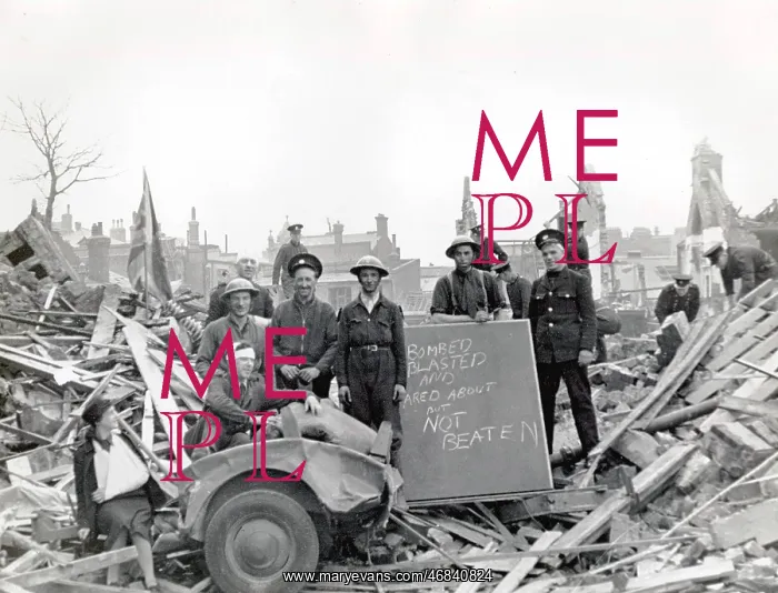 : Blitz in London -- bombed sub-station, South London, WW2 : Blitz in London -- bombed sub-station, South London, WW2