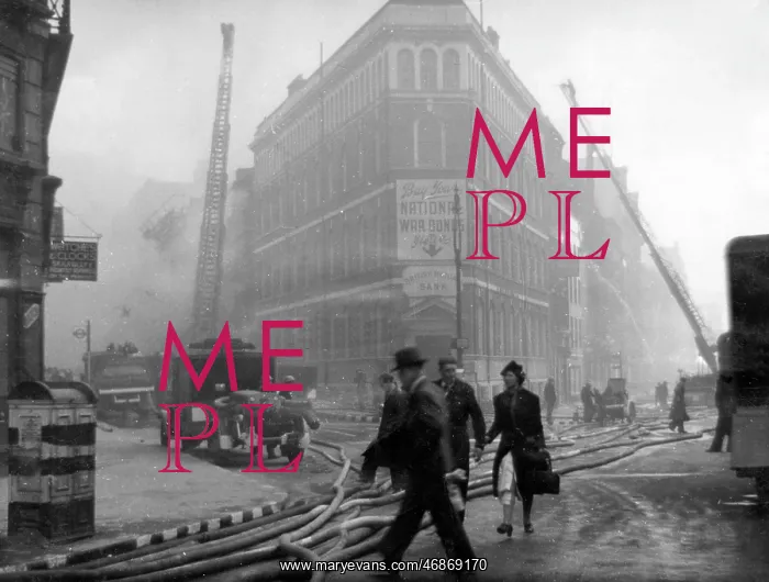  : Blitz in London -- St Bride Street, Farringdon Street, WW2