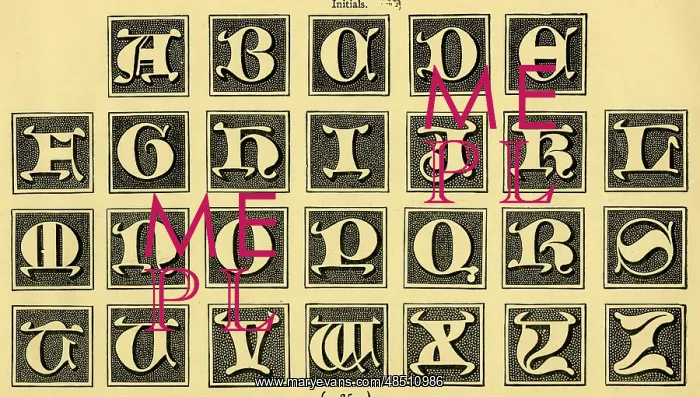  : Block alphabet design, upper case A-Z