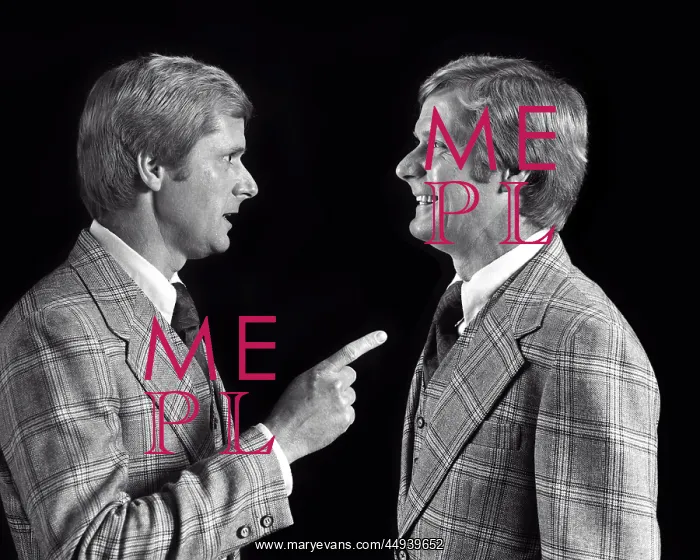 : Blond Man in Loud Plaid Suit and Tie Talking to : Blond Man in Loud Plaid Suit and Tie Talking to