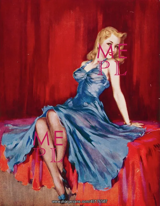 : Blonde Woman in blue by David Wright : Blonde Woman in blue by David Wright