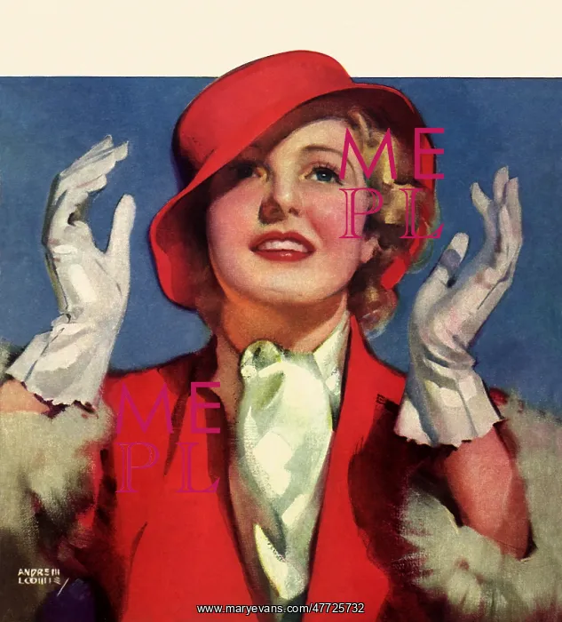  : Blonde Woman in Red Hat