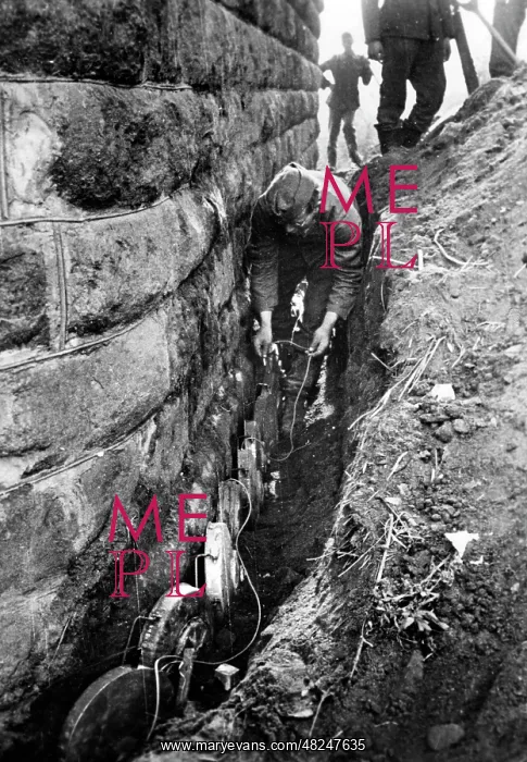 : Blowing up a bridge pier on the Eastern front, 1943 : Blowing up a bridge pier on the Eastern front, 1943