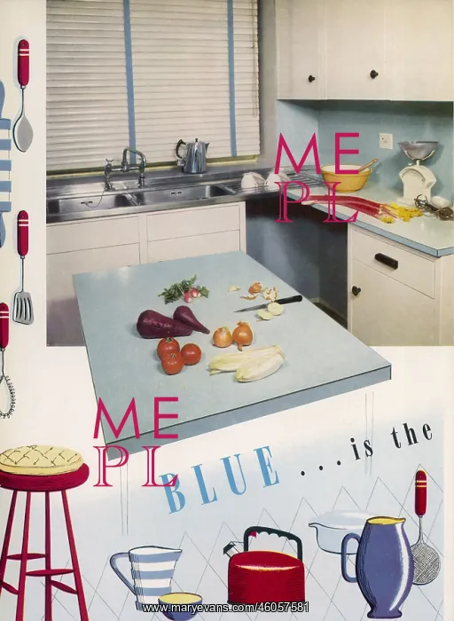 : Blue 1950s kitchen : Blue 1950s kitchen