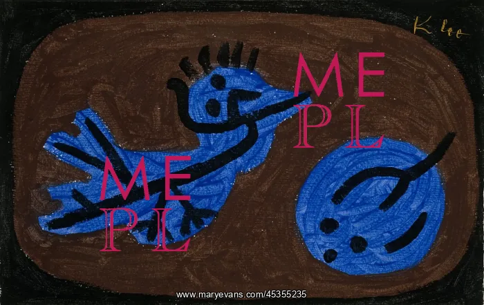 : BLUE-BIRD-PUMPKIN, by Paul Klee : BLUE-BIRD-PUMPKIN, by Paul Klee