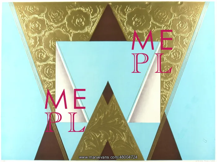 : Blue, gold and white abstract art deco design : Blue, gold and white abstract art deco design