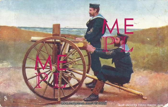: Blue Jackets firing Maxim Gun : Blue Jackets firing Maxim Gun