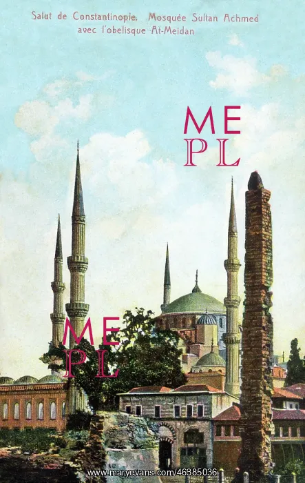 : The Blue Mosque and Walled Obelisk, Istanbul, Turkey : The Blue Mosque and Walled Obelisk, Istanbul, Turkey