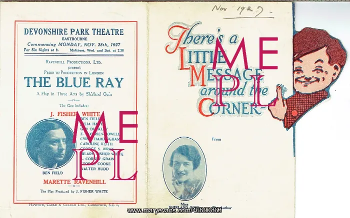 : The Blue Ray by Shirland Quin - Flyer, Eastbourne Production : The Blue Ray by Shirland Quin - Flyer, Eastbourne Production