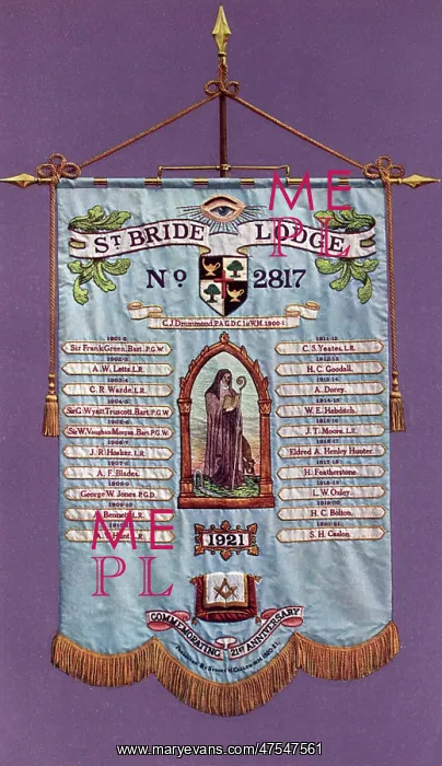  : A blue silk commemoration banner