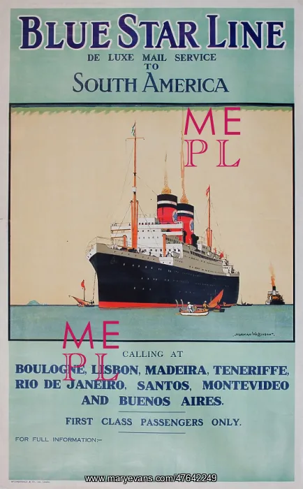  : Blue Star Line to South America