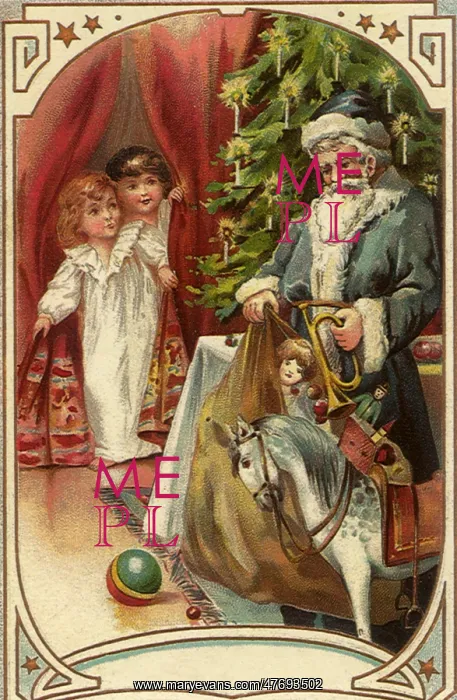  : Blue Suited Santa Opens Sack of Toys