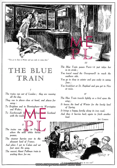 : The Blue Train - illustrated poem : The Blue Train - illustrated poem