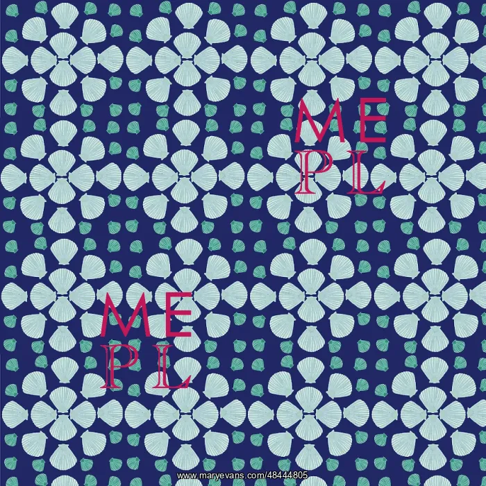  : Blue and turquoise shells repeating pattern
