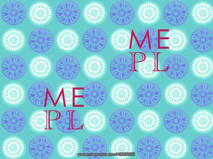  : Blue and white decorative linocut pattern