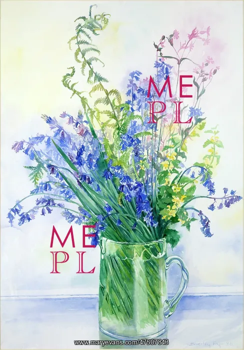  : Bluebells in a clear glass jug