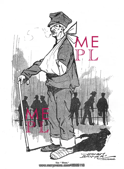 : The Blues - wounded soldier, WW1 : The Blues - wounded soldier, WW1