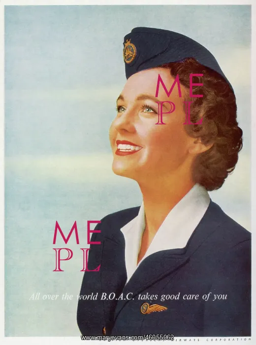 : B.O.A.C air stewardess 1956 : B.O.A.C air stewardess 1956