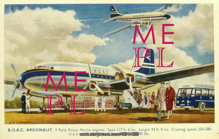 : BOAC Argonaut on an airport runway : BOAC Argonaut on an airport runway