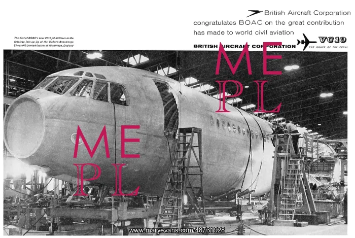 : A BOAC BAC Vickers VC10 Under Construction : A BOAC BAC Vickers VC10 Under Construction