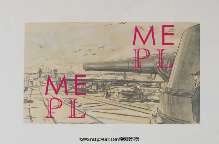 : On Board a Battleship, by Muirhead Bone, WW1 : On Board a Battleship, by Muirhead Bone, WW1