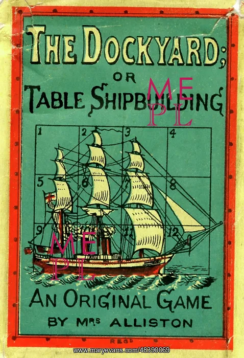 : Board game box lid, The Dockyard, or Table Shipbuilding : Board game box lid, The Dockyard, or Table Shipbuilding