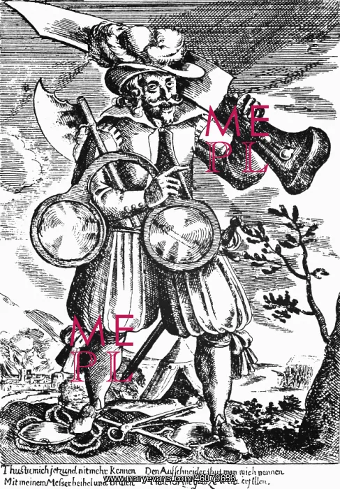 : The Boaster, caricature, 17th century : The Boaster, caricature, 17th century