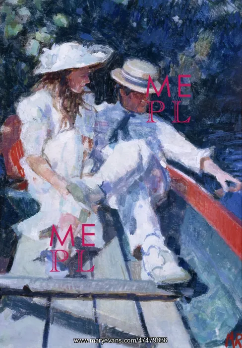 : In the Boat ' couple in rowing boat : In the Boat ' couple in rowing boat