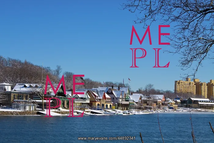 : BOATHOUSE ROW IN WINTER SNOW BRIGHT BLUE CLOUDLESS : BOATHOUSE ROW IN WINTER SNOW BRIGHT BLUE CLOUDLESS