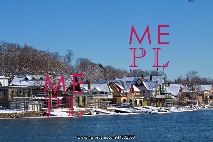 : BOATHOUSE ROW IN WINTER SNOW BRIGHT BLUE CLOUDLESS : BOATHOUSE ROW IN WINTER SNOW BRIGHT BLUE CLOUDLESS