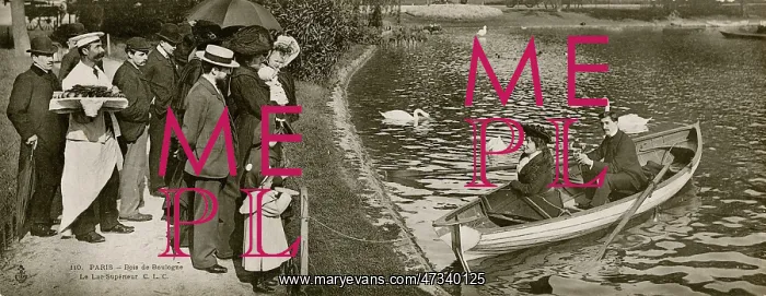 : Boating in the Bois de Boulogne, Paris : Boating in the Bois de Boulogne, Paris