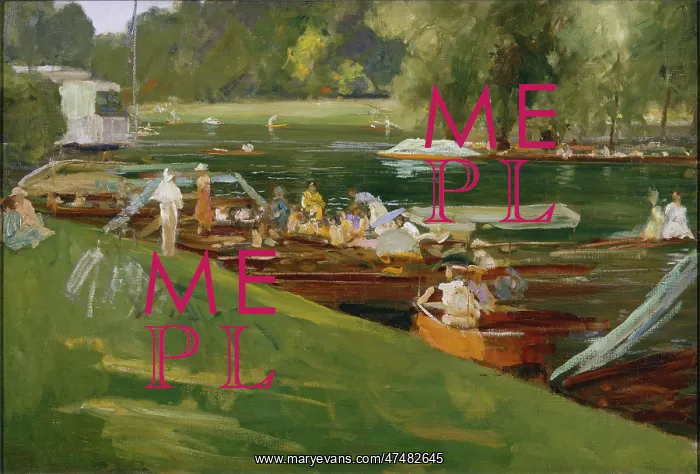 : Boating on the Thames at Remenham : Boating on the Thames at Remenham