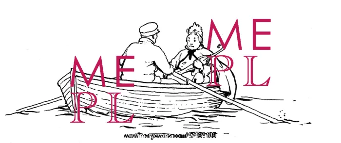 : Boatman and plump old lady in a rowing boat : Boatman and plump old lady in a rowing boat