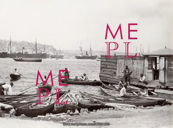 : Boatmen on the Bosphorous, Istanbul, Turkey : Boatmen on the Bosphorous, Istanbul, Turkey