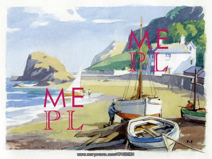 : Boats in a Cornish Harbour : Boats in a Cornish Harbour