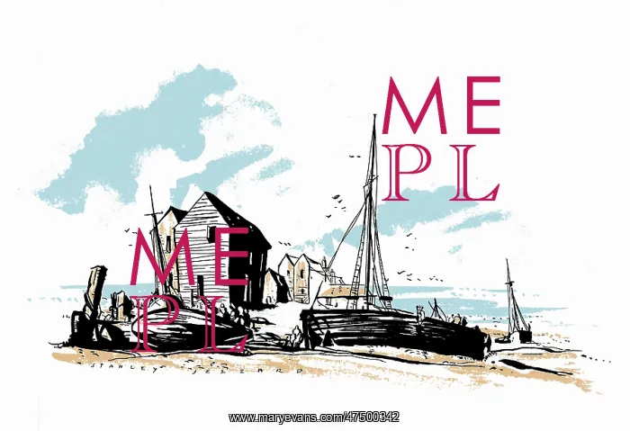 : Boats on shingle with tall houses : Boats on shingle with tall houses