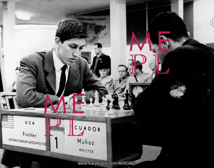 : Bobby Fischer v Cesar Munoz in chess match, Leipzig : Bobby Fischer v Cesar Munoz in chess match, Leipzig