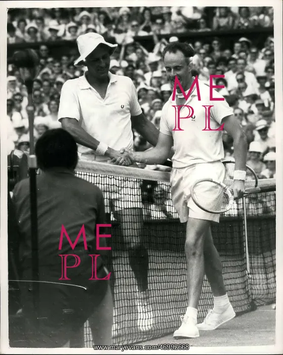 : Bobby Wilson and Neale Fraser after match, Wimbledon : Bobby Wilson and Neale Fraser after match, Wimbledon