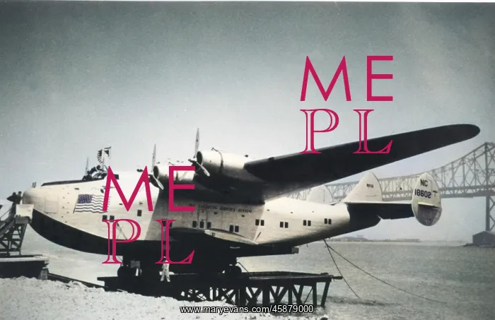 : Boeing 314A (forward view), beached Pan Am : Boeing 314A (forward view), beached Pan Am