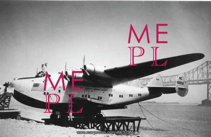 : Boeing 314A (forward view), beached Pan Am : Boeing 314A (forward view), beached Pan Am