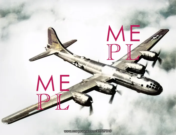 : Boeing B-29 (forward view) aloft from above of 4224612.? : Boeing B-29 (forward view) aloft from above of 4224612.?